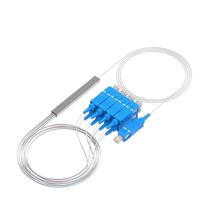 Оптоволоконный разветвитель FTTH Gpon 1x8 SC UPC 0,9 мм 1,5 м G657A одномодовая стальная трубка PLC оптический разветвитель