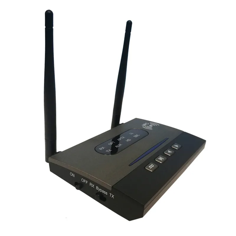 HD Blue tooth 5.0 AptX low latency NFC/Bypass Transmitter and Receiver 2 in 1 Adapter with Optical and AUX Connector