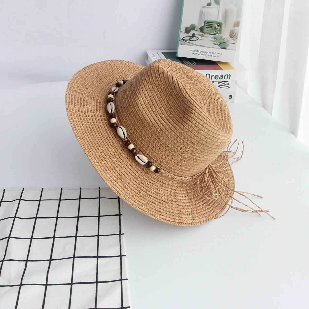 Camel Color Summer Unisex Straw Hat Casual Vacation Women Men Beach Hats Panama Straw Hats