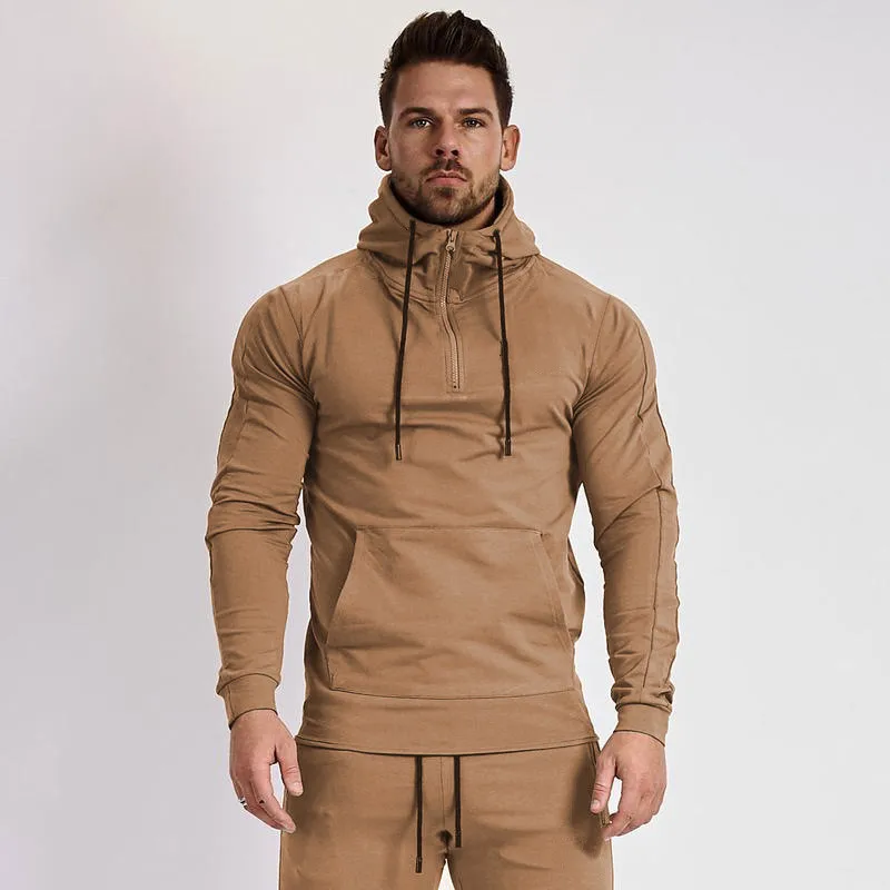 Custom Logo Printed Fall Winter Trend Pullover Men Sports Hoodies Mens Fitness Gym Black Sweatshirts