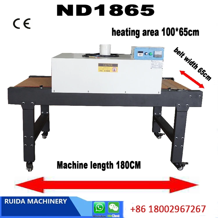 Factory Price ND1865 IR Lamp tunnel dryer heating machine Oven for T shirt drying plastisol ink