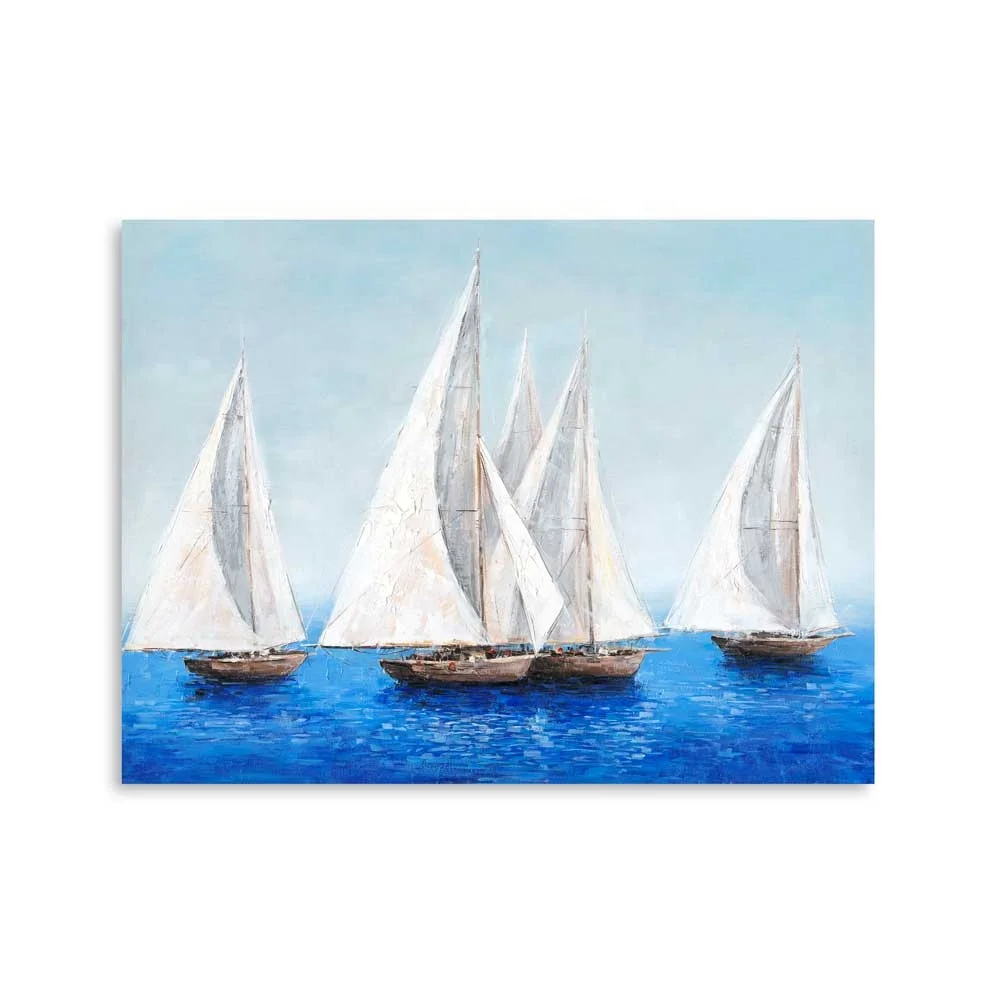 Artree OEM ODM фабрика пользовательский дизайн низкий минимальный заказ Высокое качество парусники ручная живопись холст картина настенное искусство для украшения дома
