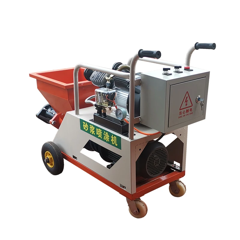 Portable Electric Cement Mortar Spraying Machine New Condition with Pump and Motor 220V for Home Construction Farm Industries