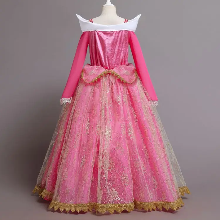 Girls Sleeping Beauty Costume Aurora Princess Dress Up Clothes Cosplay Birthday Halloween Outfit