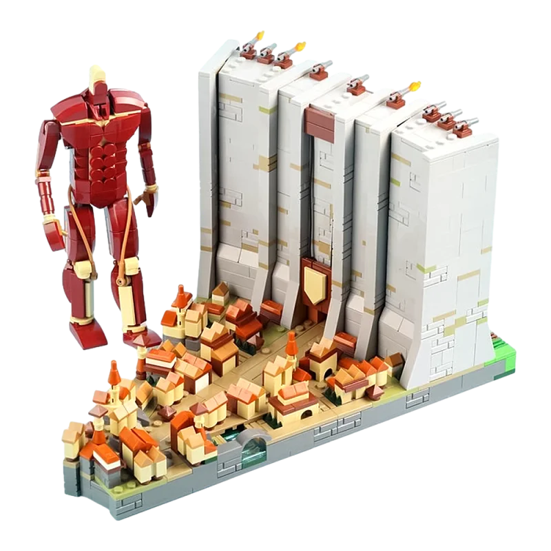GoldMoc Creative Manga Series Castle Bricks Toys MOC-129657 The Walls Building Blocks Toy Blocks Set