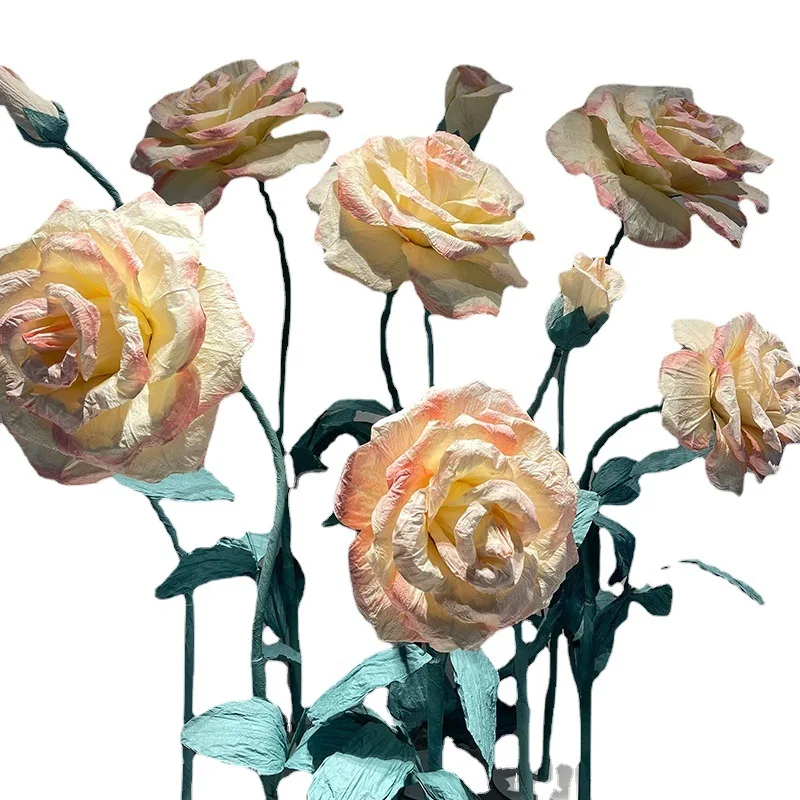 Wholesale Artificial Flower Large Size Long Stem White Red Rose Flower Single Silk Roses for Wedding Home Hotel Decoration