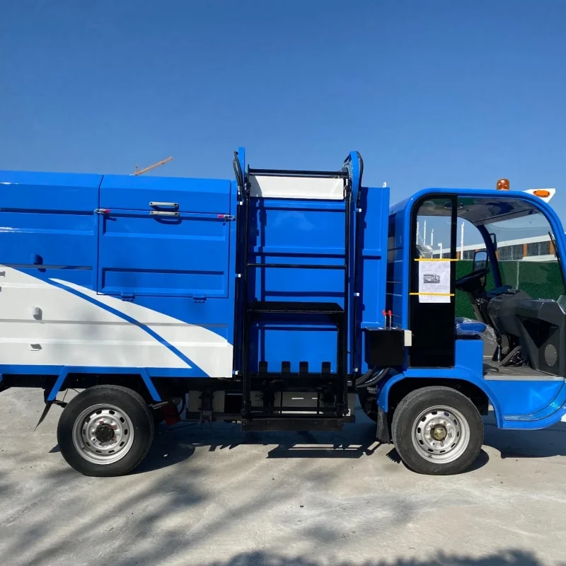 High Quality China Trash Bin Cleaning Truck 72V 2 Seater Garbage Cleaning Truck with CE