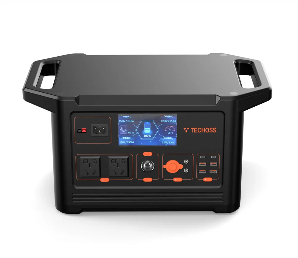 TECHOSS  Portable Solar Energy System Lifepo4 Camping Homer 1500W 2000W Custom DC AC