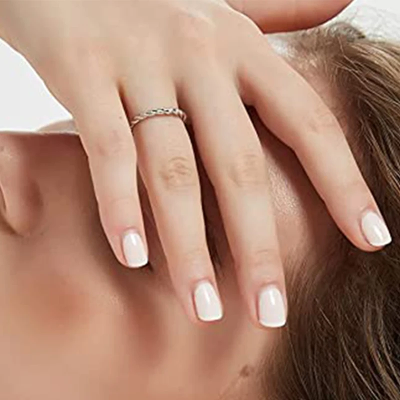 Wholesale Fine Jewelry ROXI Gift Cz Simple Hoop Couple Rings Sterling Silver Ring