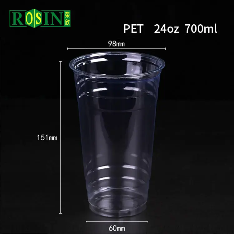 Custom Logo Printed PP Clear Disposable U Shape Plastic Juice Cup Manufacturers With Panda Flat Rhombus Dome Lid