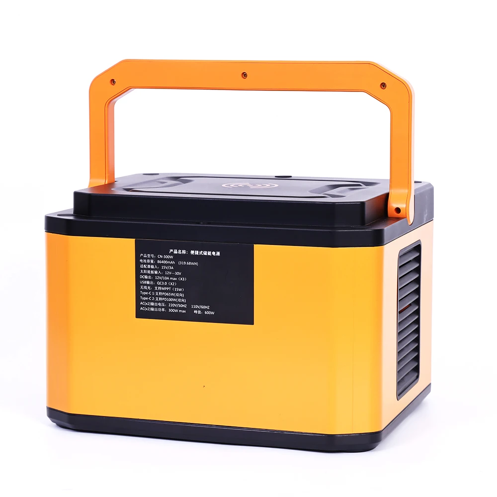 86400mAhPortable Power Station Lifepo4 Battery Power Bank 300w Outdoor Solar Generator Energy Storage Power Supply