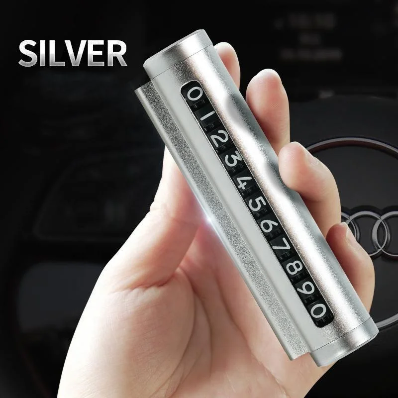Jiesen Wholesale Parking Telephone Plate Moving Car Temporary Parking Card Metal Mobile Phone Number Plate