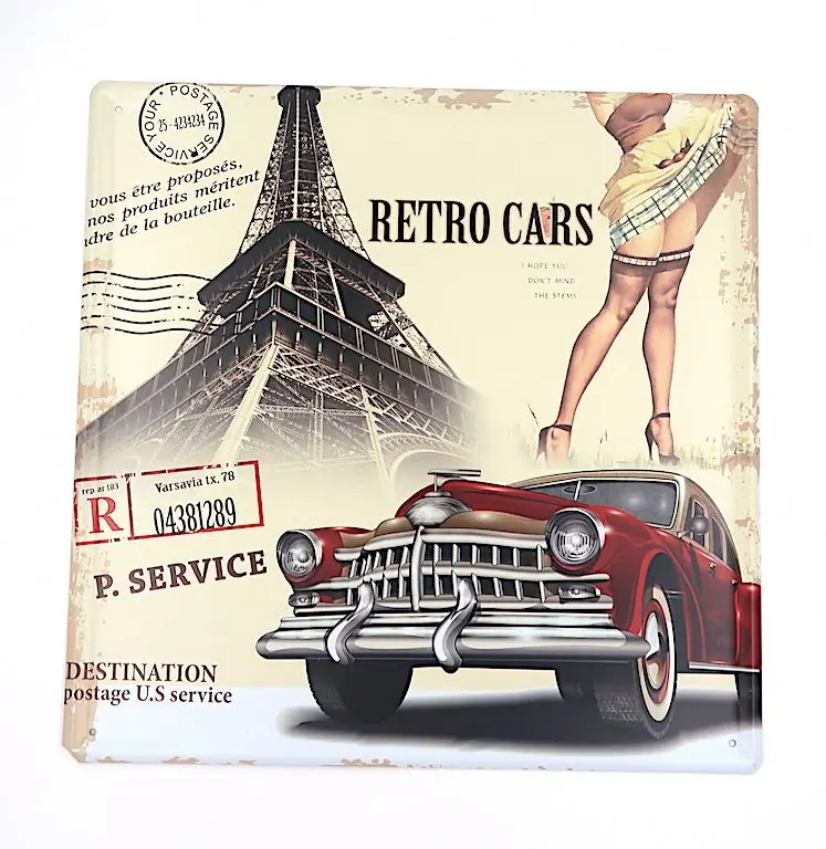 European And American Style Wall Plaque Customized Vintage Retro Metal Embossed Tin Sign