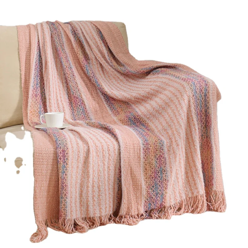 Nordic Knitted plush chunky knit throw Blanket hug sleep tassel for home decor sofa throw blanket luxury soft blankets & throws