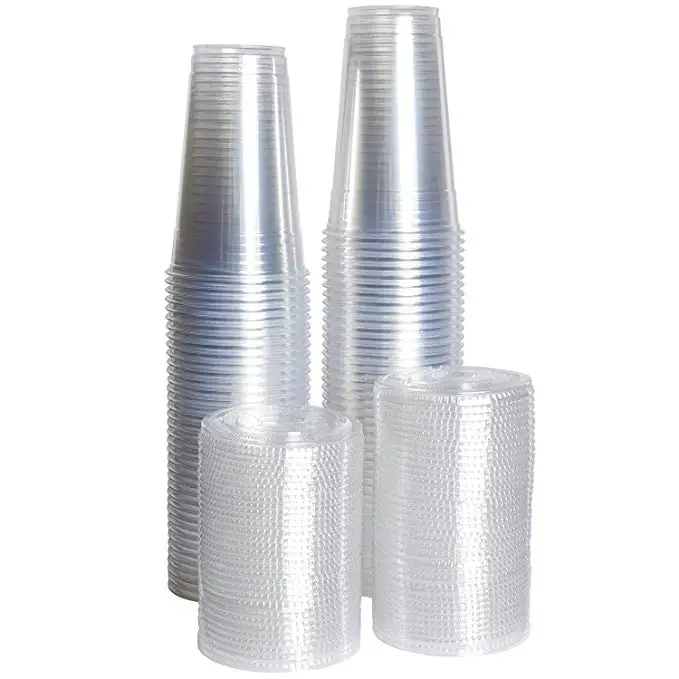 98mm 32oz disposable custom clear pla  pet pp milkshake plastic pet yogurt cup with lid