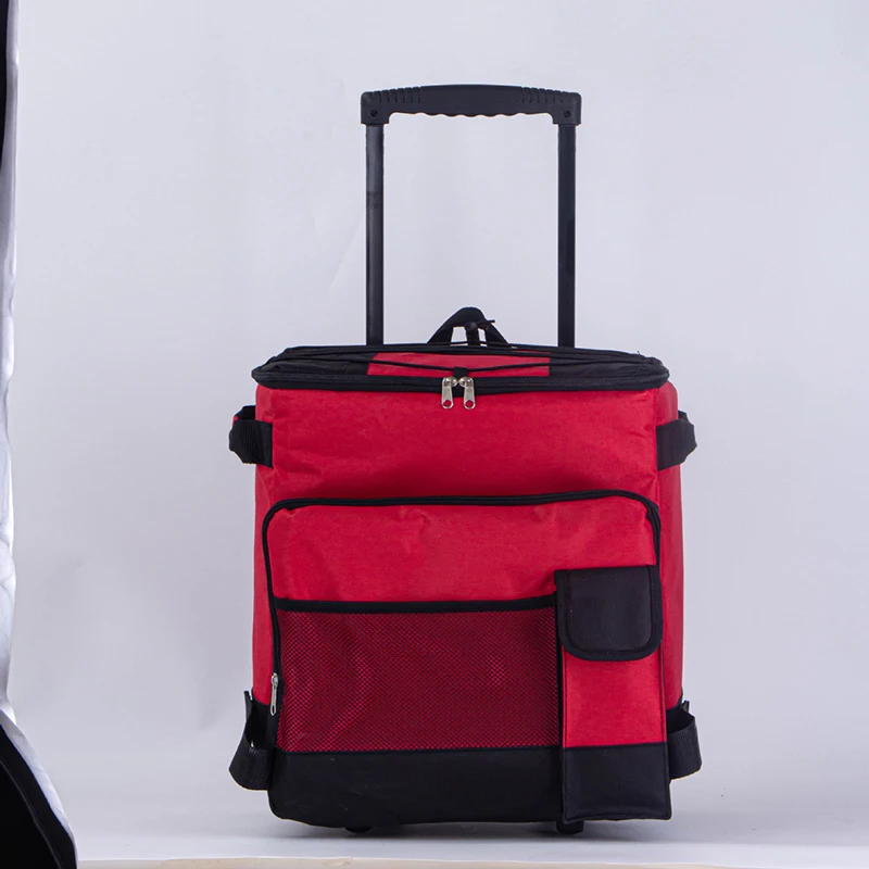 C058 Camping outdoor foldable customized portable trolley cooler bags