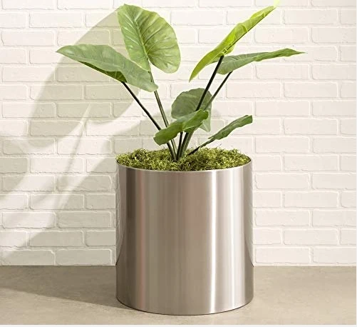Best Quality Cylindrical Stainless Steel Flower Pots planter outdoor decorative pots planter