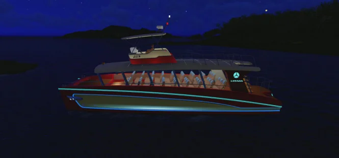 
49 feet fiberglass Catamaran 60 passenger boat for tourism company used at lake Ocean and Sea 