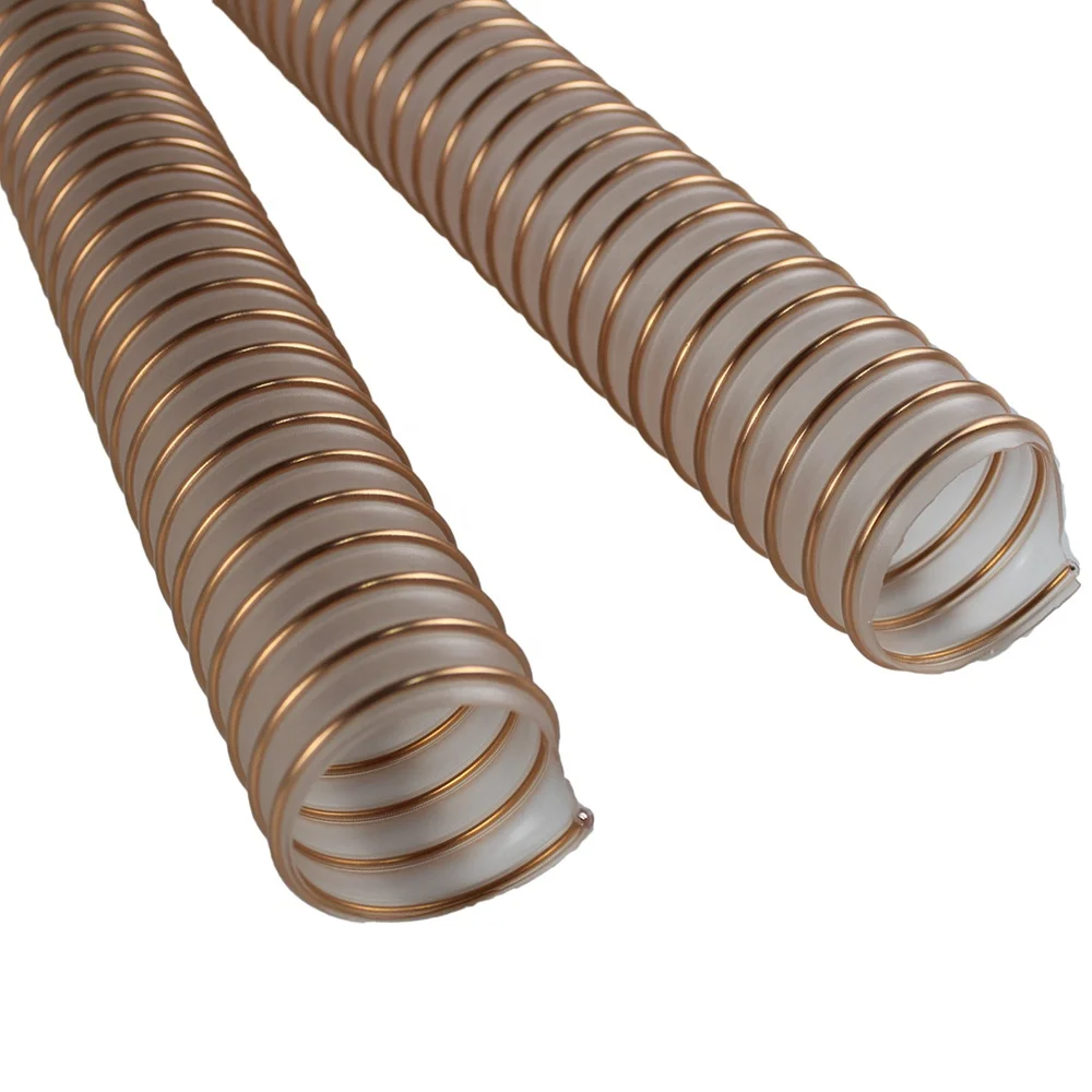 Transparent 1.5mm Thickness PU Steel Wire Reinforced Suction Hose