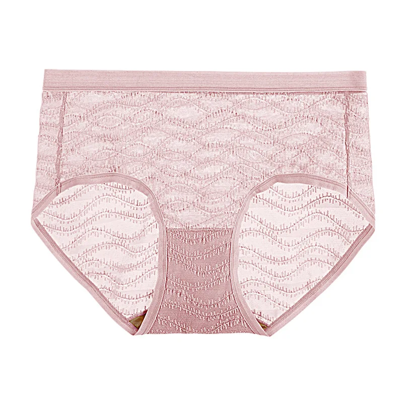 Super Thin Nude Quick Dry Lace Underwear Mid-waist Transparent Mesh Sexy Panties