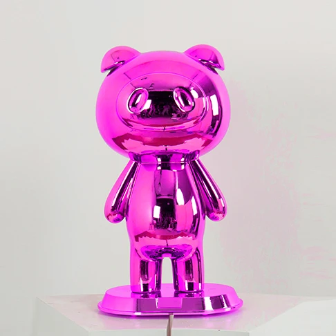 New Hot Sale Electroplated Pet Model Rabbit and Bear Mannequin Shop Decoration Colorful Electroplated Store Display Doll