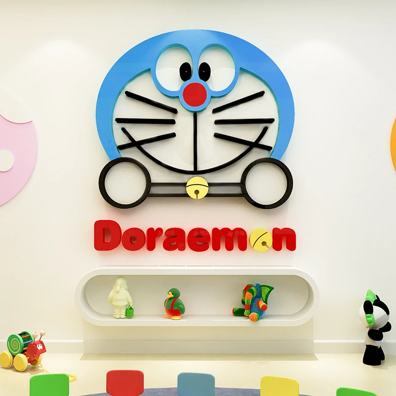 Мультяшная анимация акриловая 3D наклейка робот Кот детская комната Детский сад гостиная настенное украшение