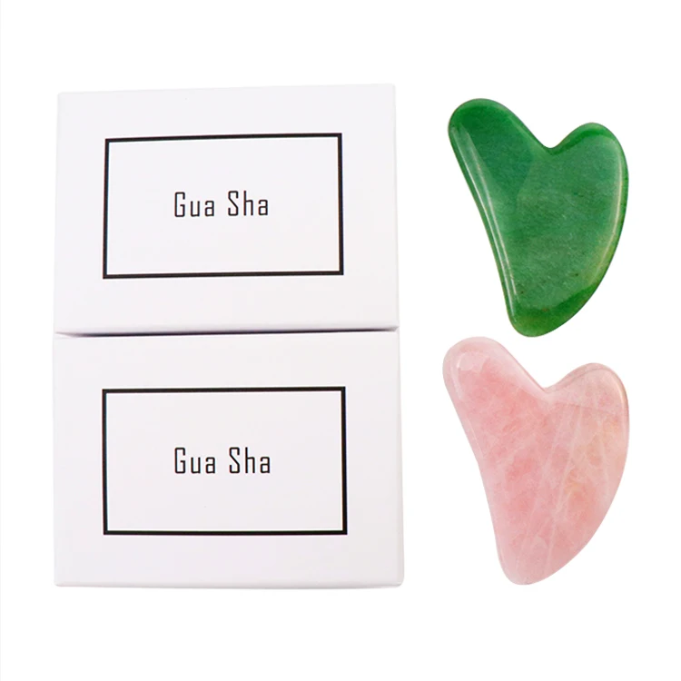
Custom Private Label Crystal Pink Rose Quartz Jade Face Gua Sha Scraper Board Of Natural Stone Guasha Face Massager 