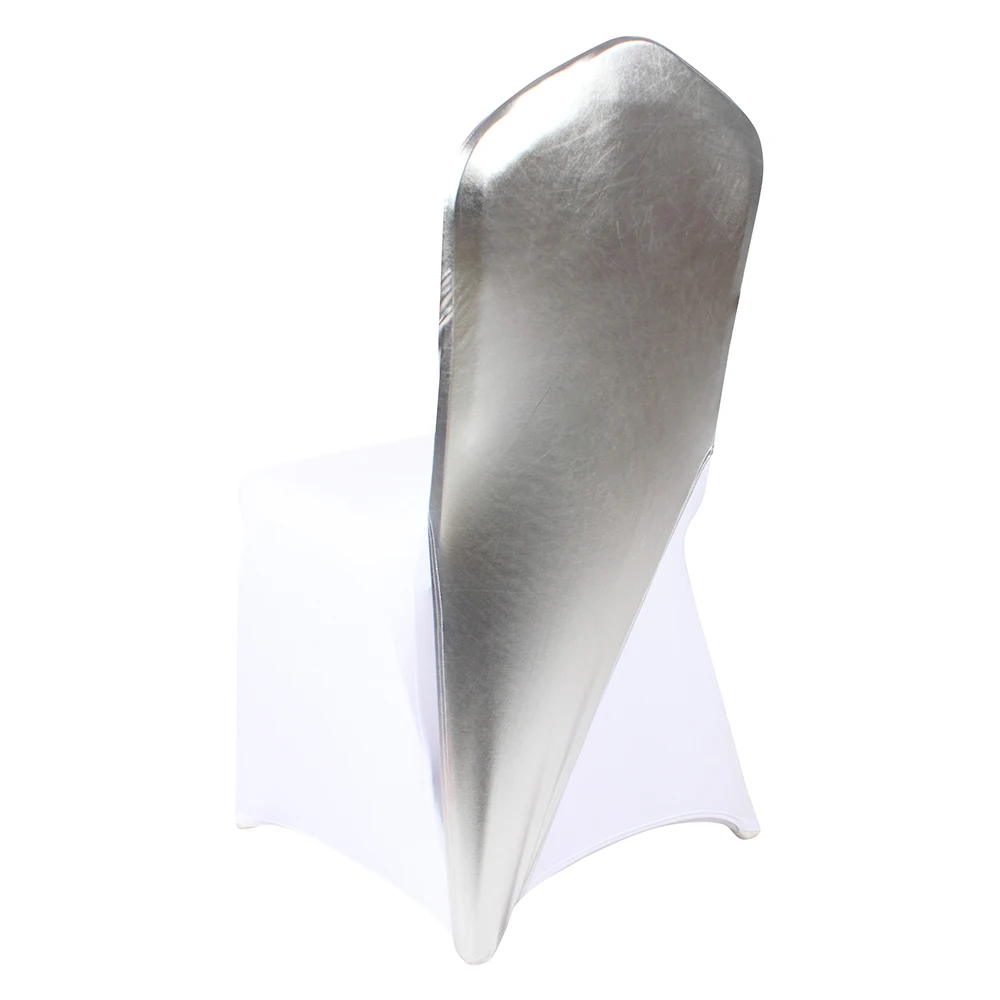 Metallic Silver Wedding Chair Sash Chair Band Half Chair Cap Cover for Events Exhibition Trade Show