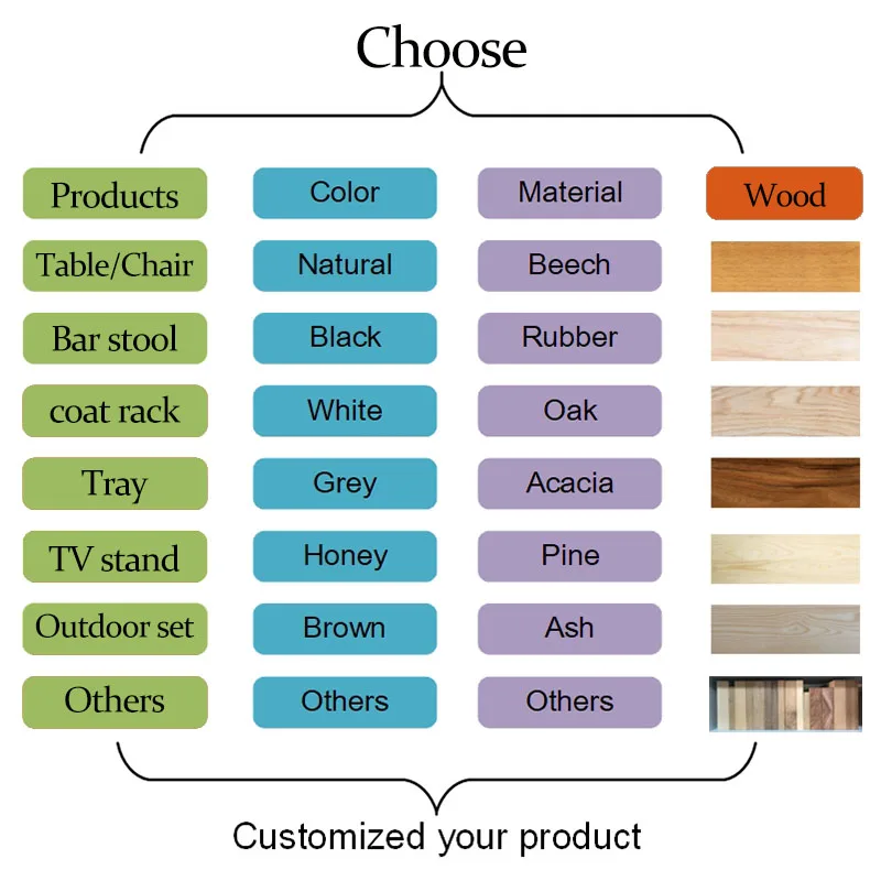 Customization Wholesale Bamboo Clip square Tray Sofa Table for Wide Couches Portable Sofa Arm Table