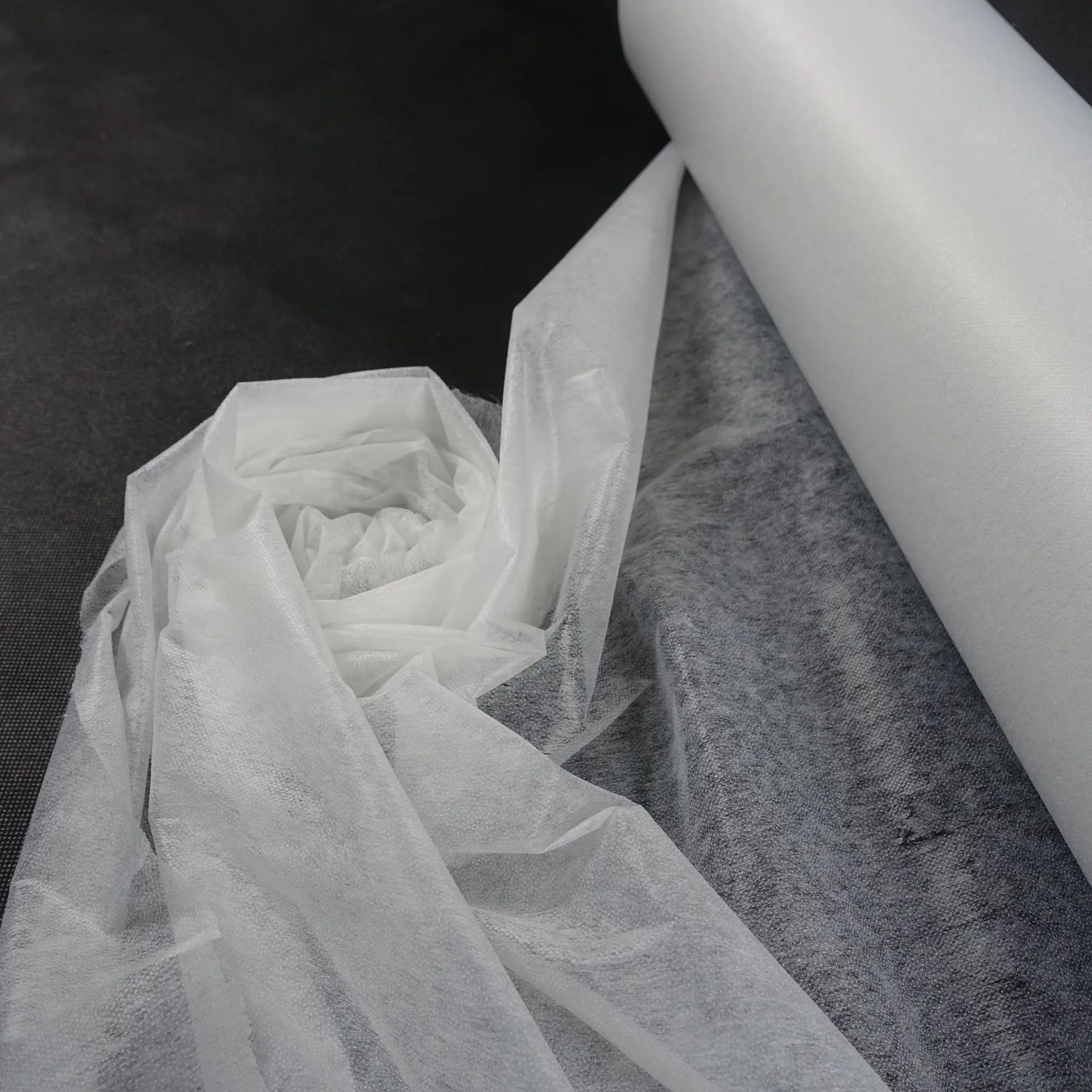 
Custom Coating spunbond interlining easy fusible white stretch non woven interlining 
