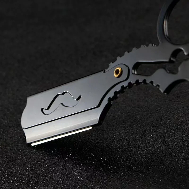 New Double Ring Shaver With Handle Hairdresser Barber Haircut Beard Eyebrow Stainless Steel Safety Razors Shaving Tools For Men