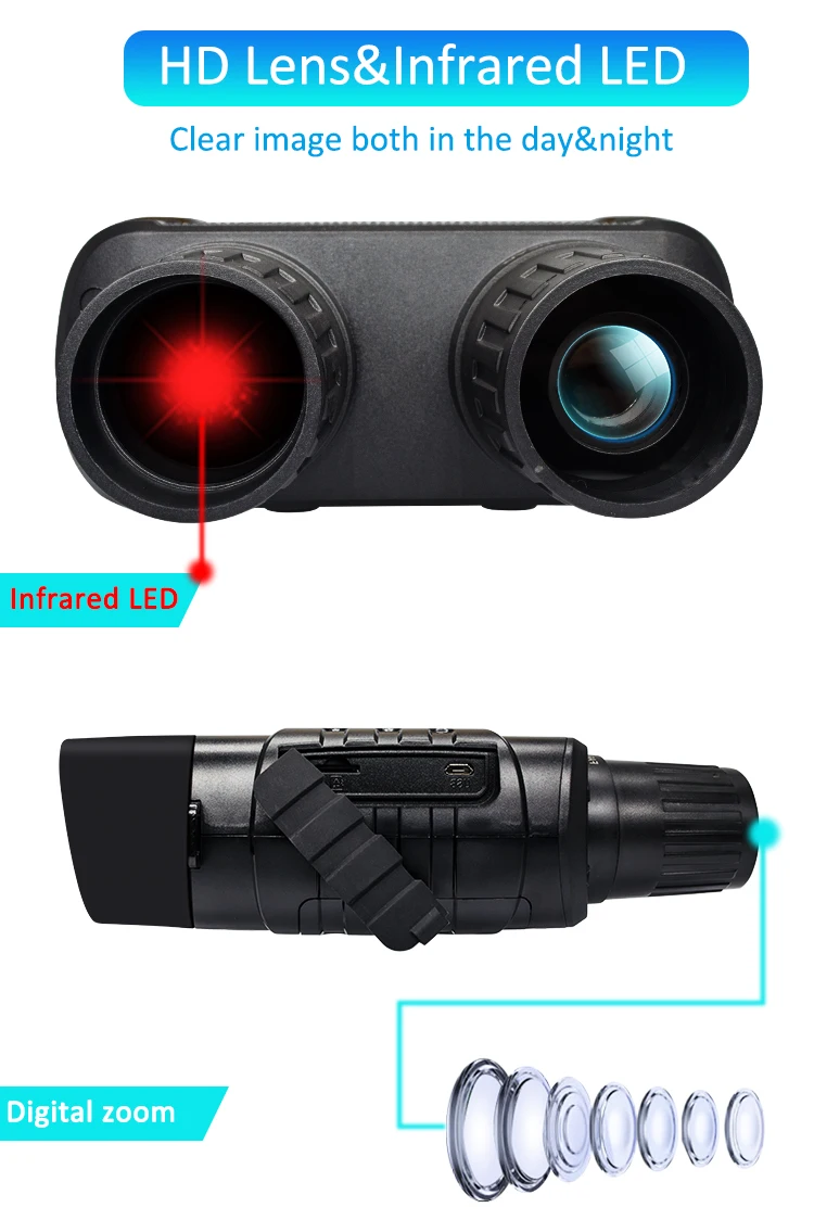 
Outdoor NV3180 Widescreen Infrared Binocular Digital Night Vision Camera Zoom HD Eyeglasses 