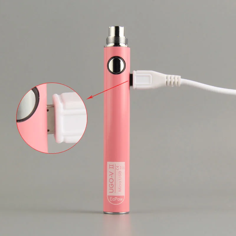 
Leakproof USB Charging UGO V2 Battery 650 mah Empty Vapes Cartridges Battery 510 thread UGO Batteries Vape Pen 