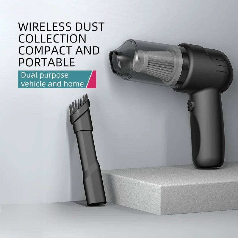 High Quality Car Vacuum Cleaner Wireless Charging Vacuum Cleaner Mini Portable Handheld for Home Brush Motor Dry ABS