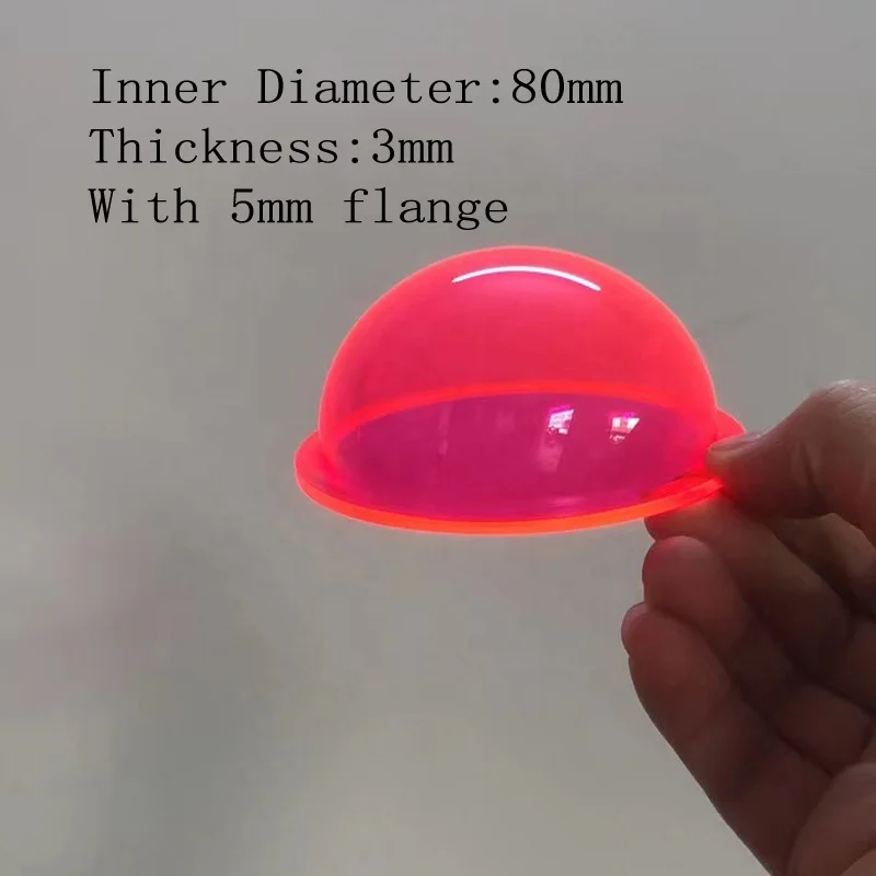 80mm Diameter Acrylic Hemisphere Dome Color Plastic Half Sphere With Flange Customized
