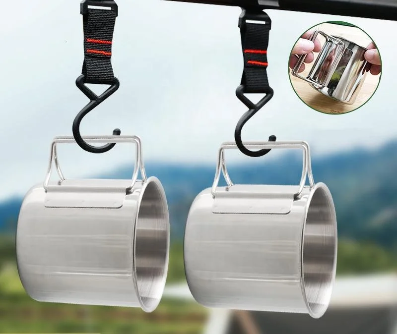 Polar Everest Stainless Steel 330ml Portable Camping Kitchen Mug Folding Outdoor Drinkware Water Coffee Cup Travel Mug