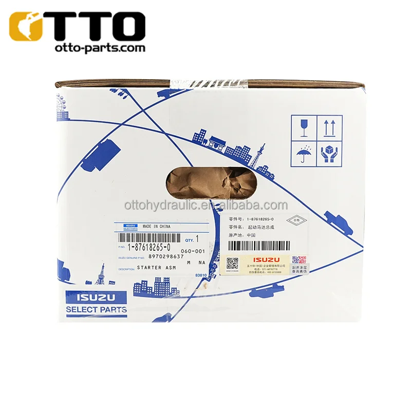 OTTO Excavator 4BD1 4BG1 Engine Parts Starting Motor 1-87618265-0 8-97029863-7 Starter Motor for ISUZU