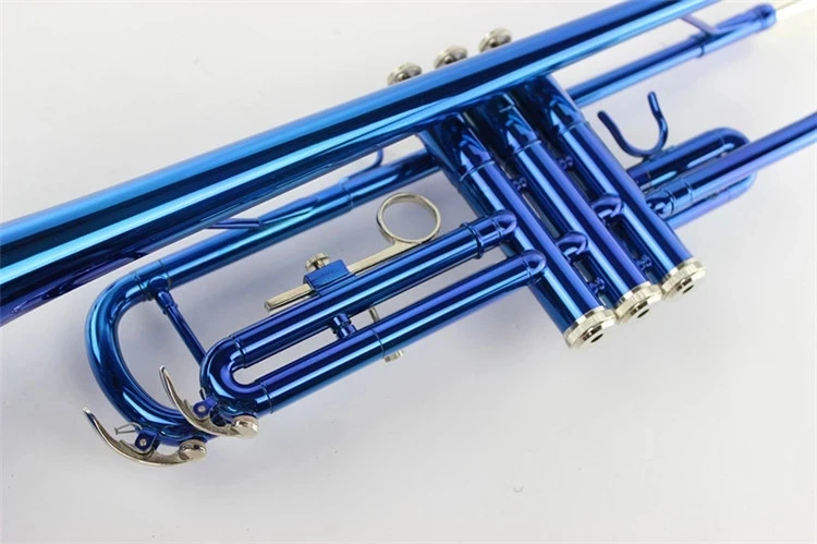 
good quality Blue Red Color Wind Instrument Trumpet Bb tone Beginner 