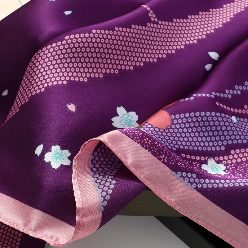 Soft Packing neckerchief new silk satin scarves  ladies green mongolia 70*70cm neckerchief Geometric green