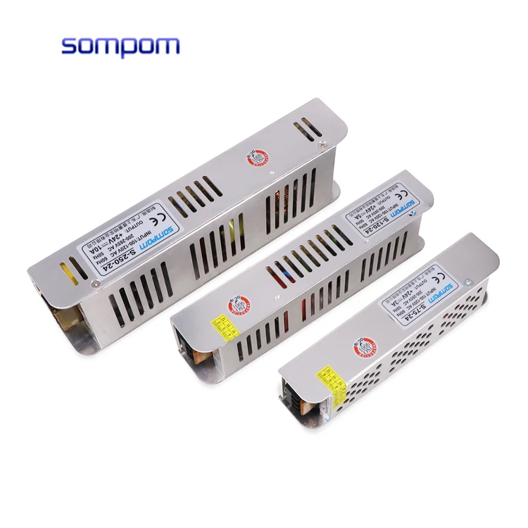 SOMPOM 110V 220V AC to DC 12V 20A Slim Led Lighting импульсный источник питания 12V 20Amp Светодиодная лента