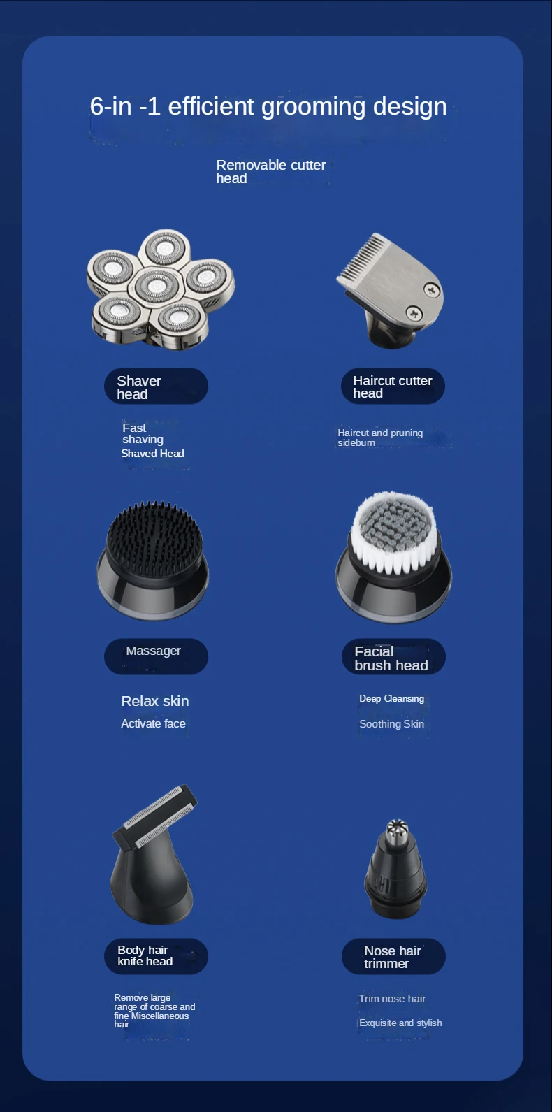 Multifunctional USB Rechargeable Hair Clipper Electric hair trimmer Shaver hair cut machine