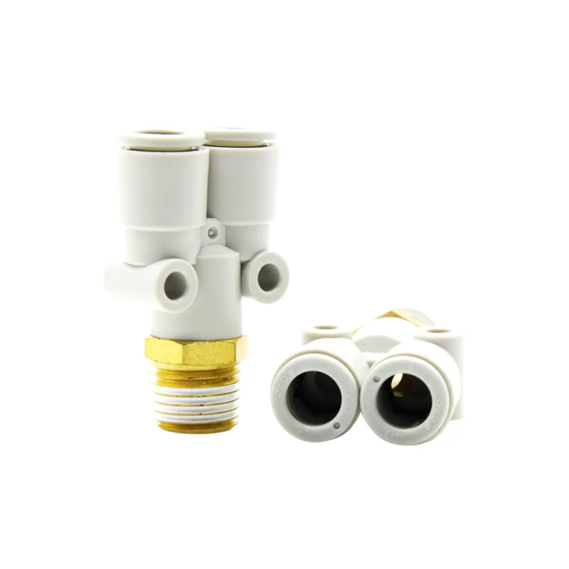 SMC PU Connector Three-Way External Thread Y-Type Pipe Fitting KQ2U06-M5A