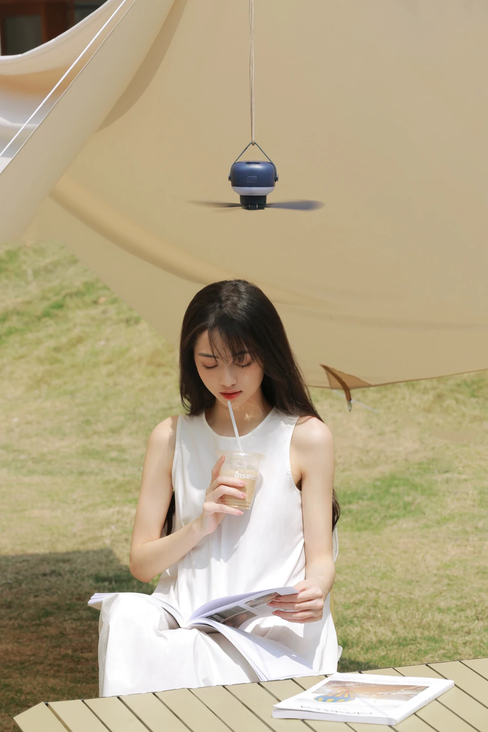 2023 ceiling fan Hanging desktop 2-in-1 -Infrared Remote Control foldable 7200mAh/7200mAh optional