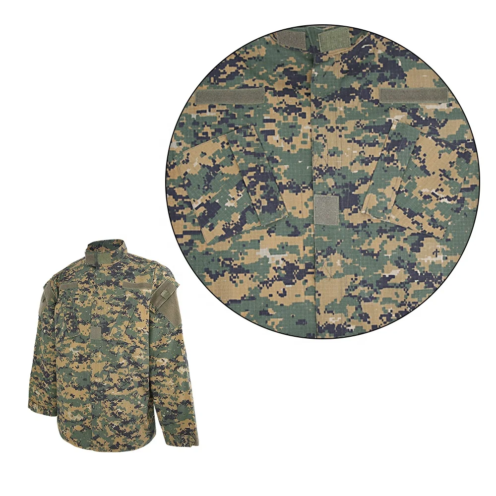 KMS High Quality Security Guard Dress Uniform Safety Uniform Shirts Reflective Tape Camouflage Hunting Clothes