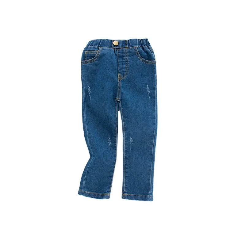Wholesale China Top New Arrival Elastic Waist Children Kids Pants Baby Girl Jeans Custom Causal Jeans For Girls Denim Jeans