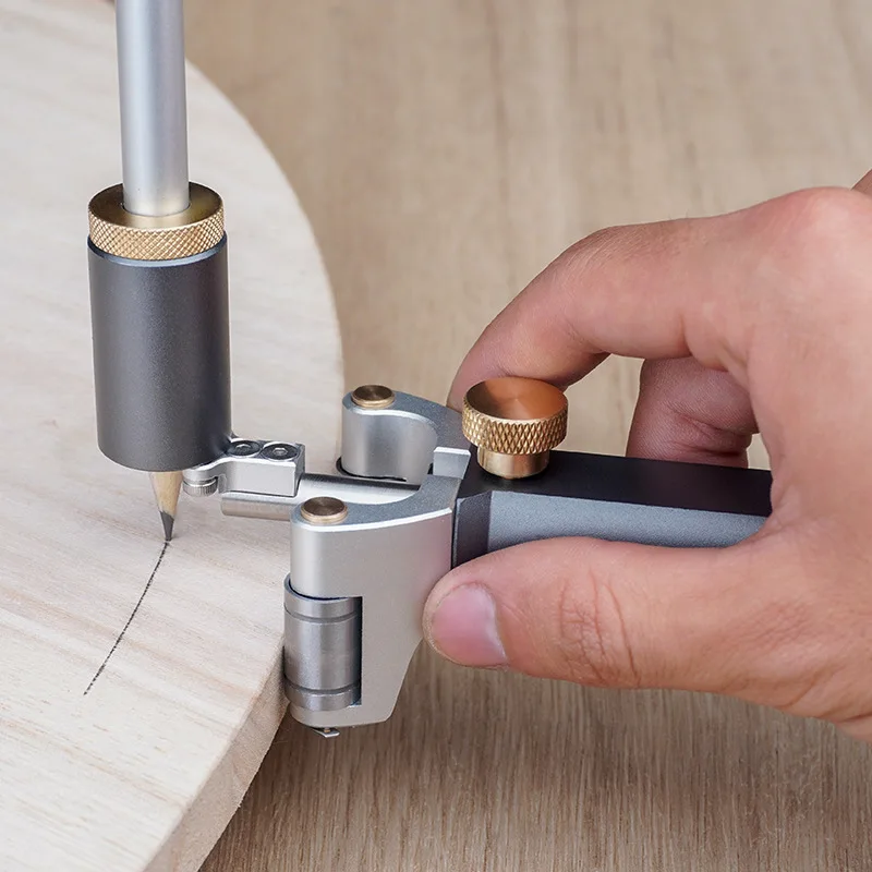 2 in 1 scriber arc parallel line adjustable  hand-held multifunctional line drawing jig woodworking tools