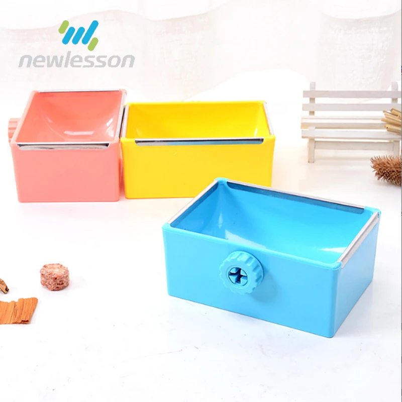 bright color ABS stainless steel pet cat bowls feeder could hanging