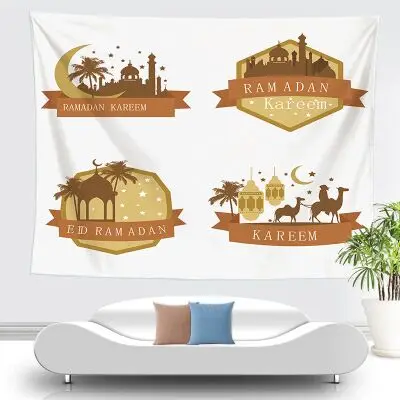 Customized Muslim Ramadan Tapestry Middle East Islamic Ramadan Castle Printed Tapestry
