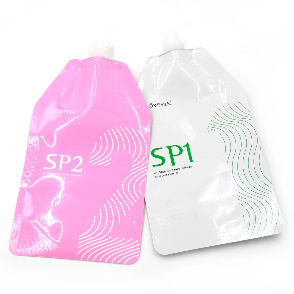 Glossy Pink White Special-Shaped Mylar Bag Custom Suction Nozzle Plastic Bags Laminated Stand Up Pouch Packaging With Spout