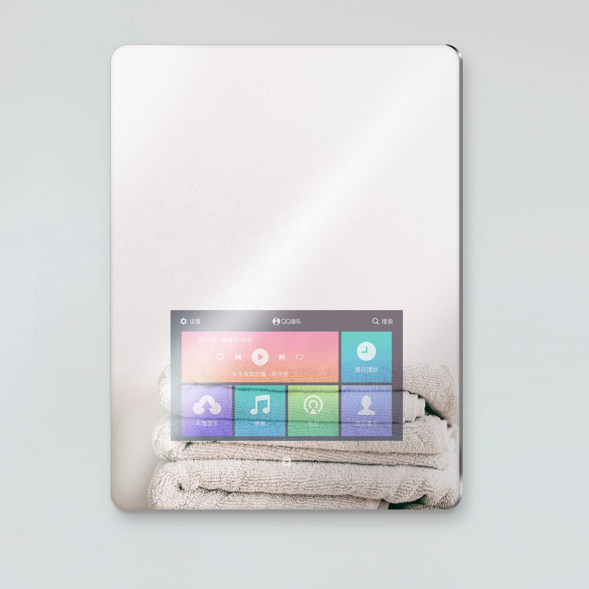 New style Hotel mounted smart touch magic switch screen bathroom bath led mirror TV mirror With Android Wifi